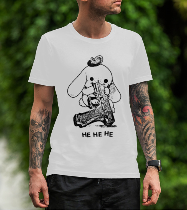 Cinnamoroll Sanrio He He He With Gun Bowler Hat T-Shirt