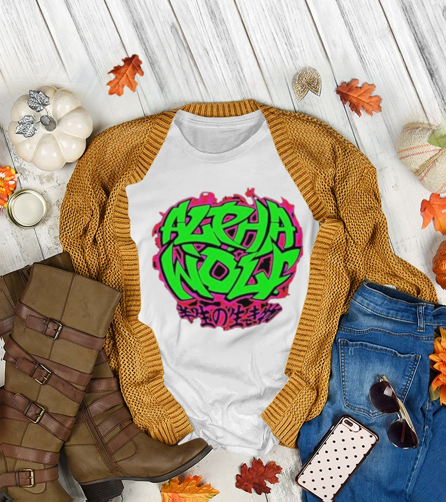 Alpha Wolf 2024 Neon Graffiti T-Shirt
