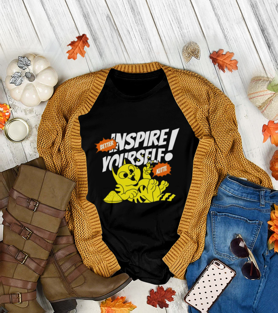 Better Inspire Yourself Kittl Cat Relaxing With Lemon Slice T-Shirt