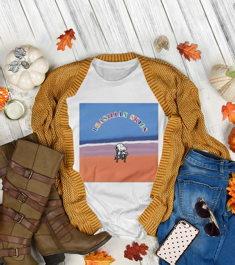 Brasilian Skies Snoopy Beach Scene T-Shirt