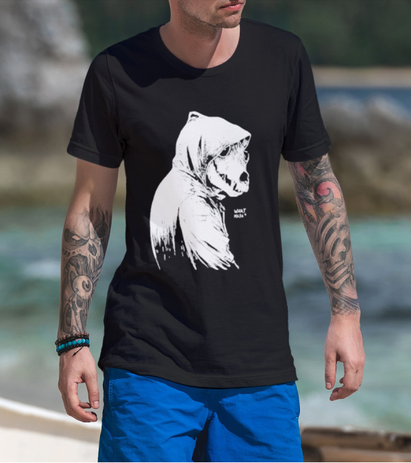 Massive Faceart What Mask Hooded Skull T-Shirt