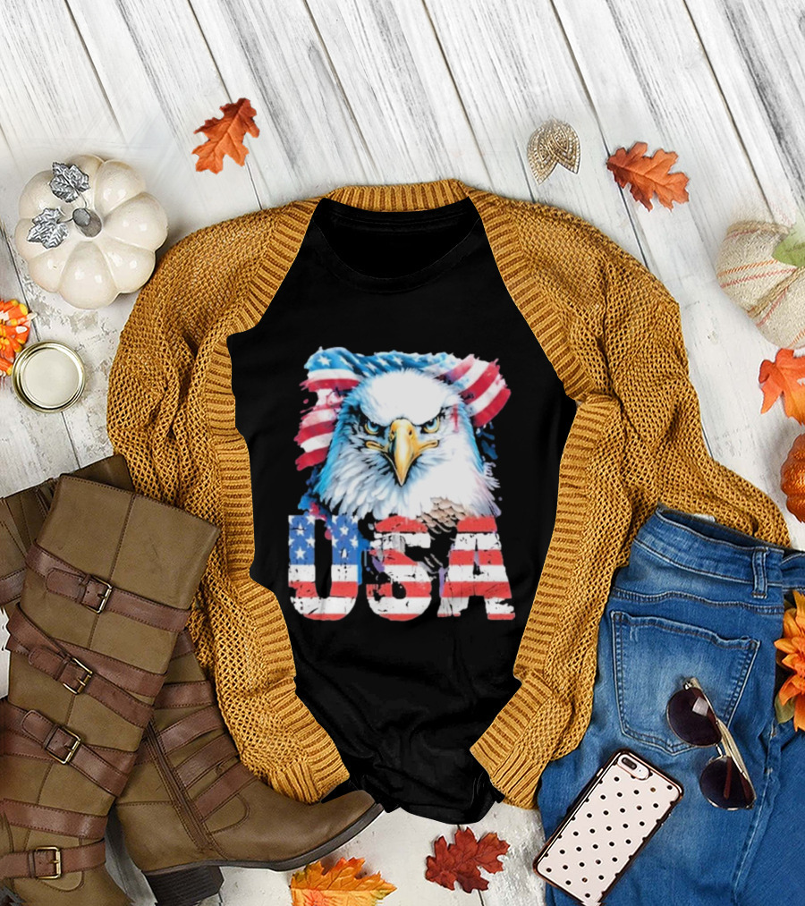 USA Patriot Eagle American Flag T-Shirt
