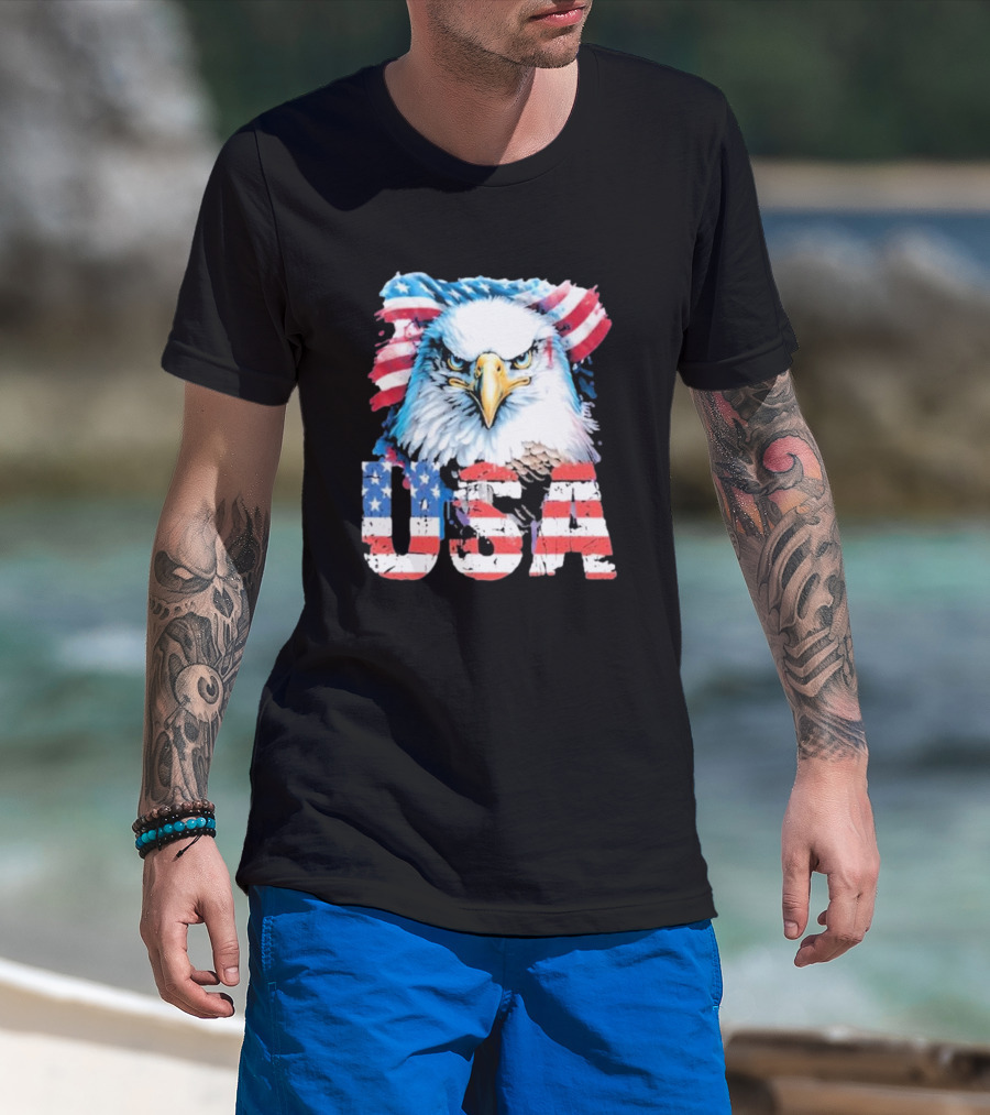 USA Patriot Eagle American Flag T-Shirt