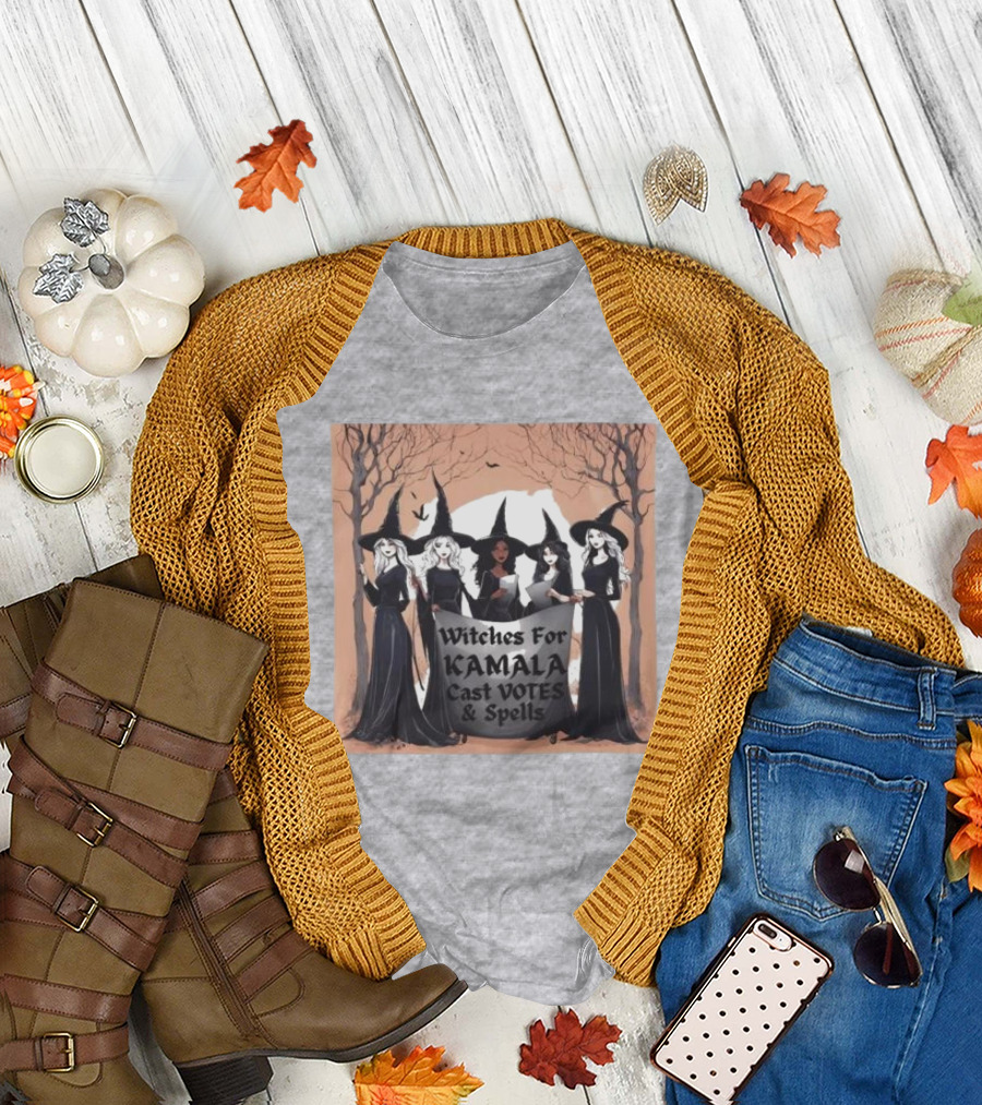Witches For Kamala Cast Votes and Spells Halloween Wiccan Pagan Kamala Harris T-Shirt