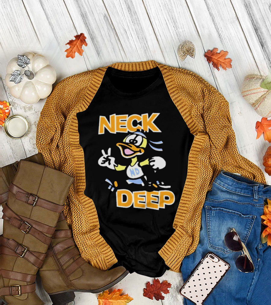 Neck Deep Duck ND Peace Sign Retro Basketball Style T-Shirt