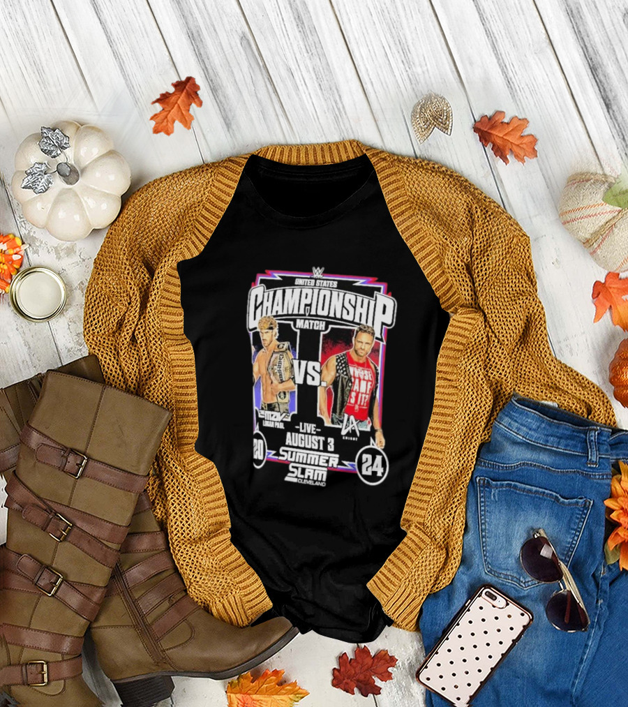 WWE United States Championship Match Summerslam 2024 LA Knight vs Logan Paul August 3 Cleveland T-Shirt
