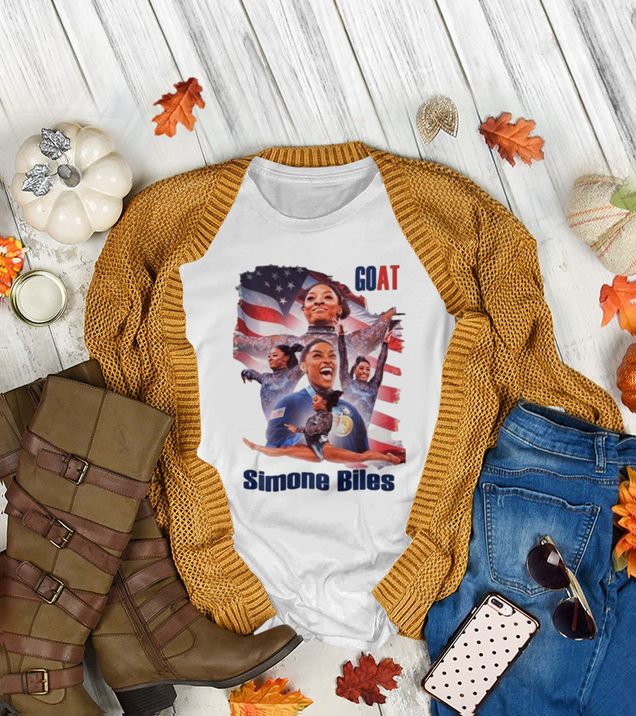 Simone Biles GOAT American Flag T-Shirt
