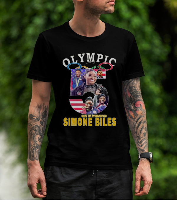Olympic Five Rings Girl Of Gymnastics Simone Biles T-Shirt