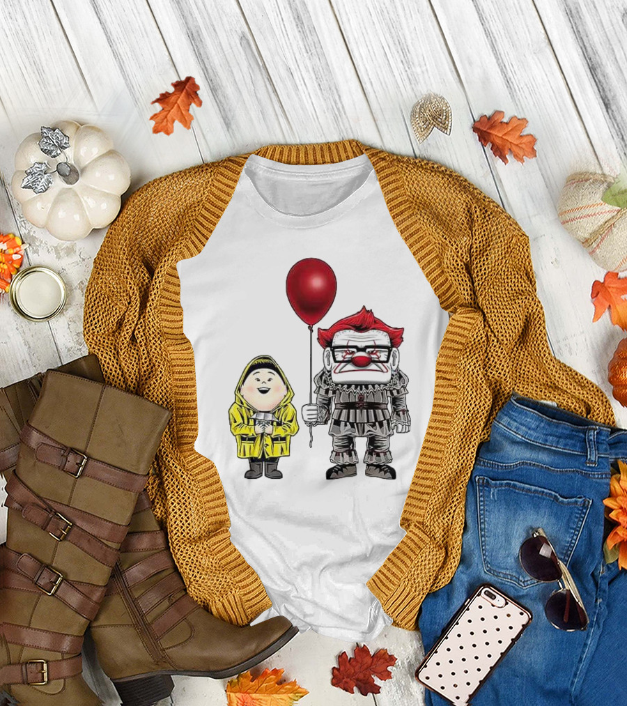 Pennywise Carl Fredricksen Russell Halloween Balloon Duo T-Shirt