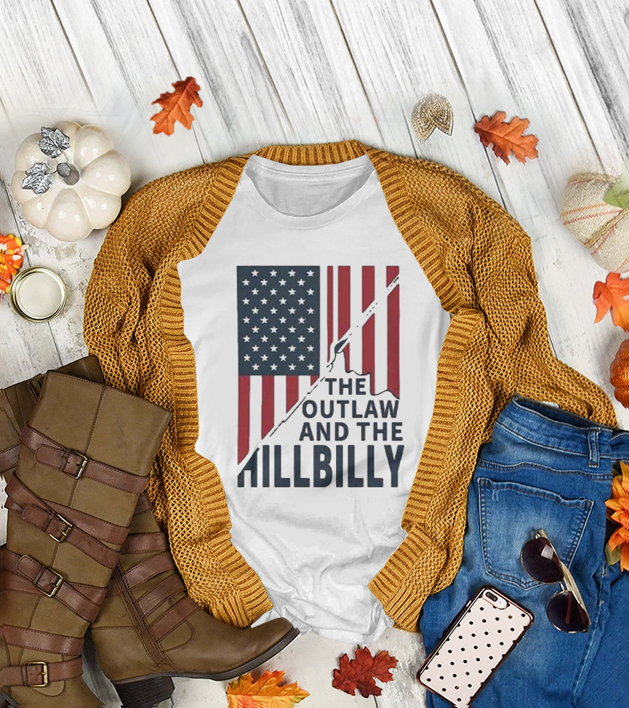 The Outlaw and The Hillbilly American Flag T-Shirt