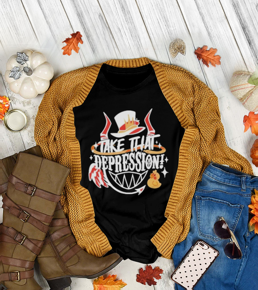 Hellaverse Take That Depression Hat Wings Duck Smile T-Shirt
