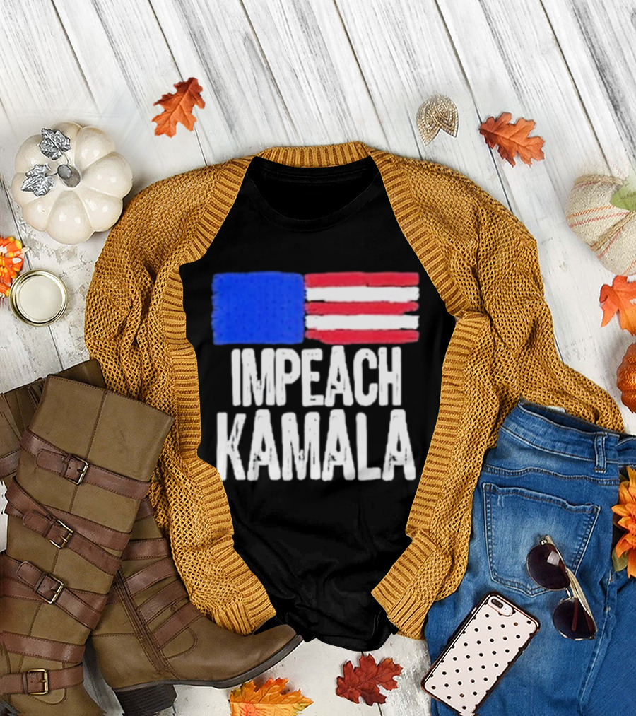 Impeach Kamala American Flag T-Shirt