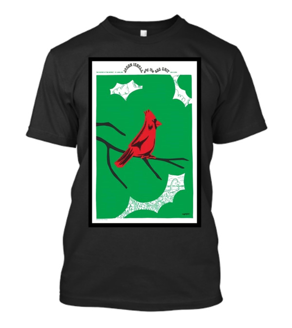 Jason Isbell And The 400 Unit August 8 2024 The Factory St. Louis MO Cardinal On Green Branches T-Shirt