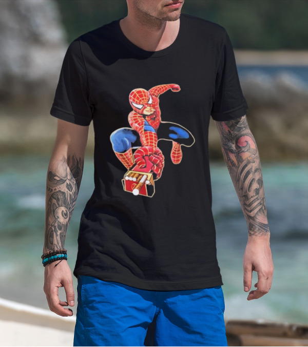 Shithead Steve Superman Smoker Man Spider-Man Cigarette Box Swing T-Shirt