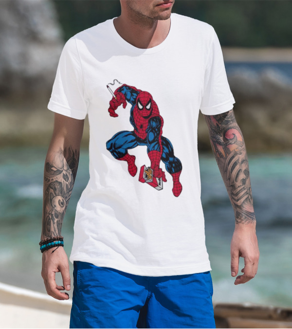 Spider-Man The Amazing Smokerman Cigarette Package Swing T-Shirt