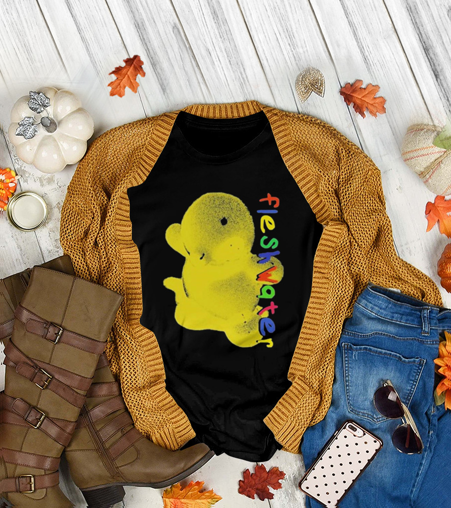 Fleshwater Colorful Text Yellow Ducky T-Shirt