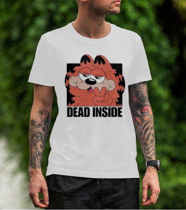 Garfield Dead Inside Peace Sign Sunglasses T-Shirt