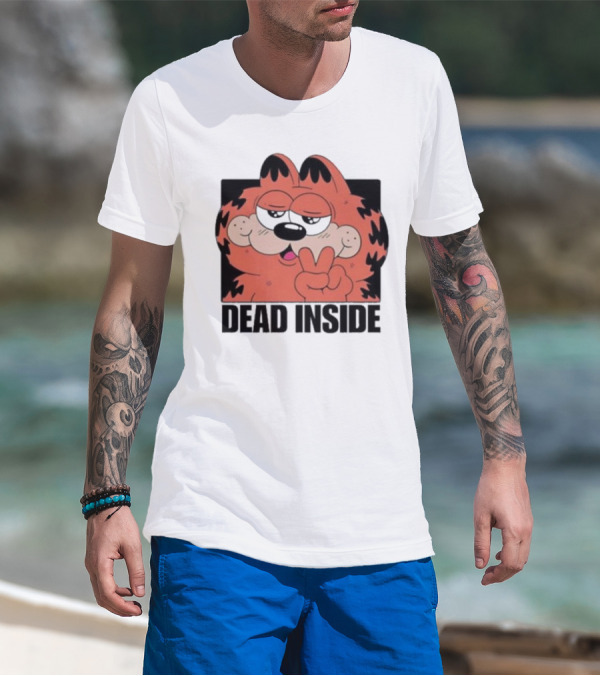 Garfield Dead Inside Peace Sign Sunglasses T-Shirt