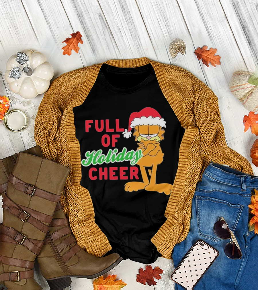 Garfield Full of Holiday Cheer Ripple Junction T-Shirt