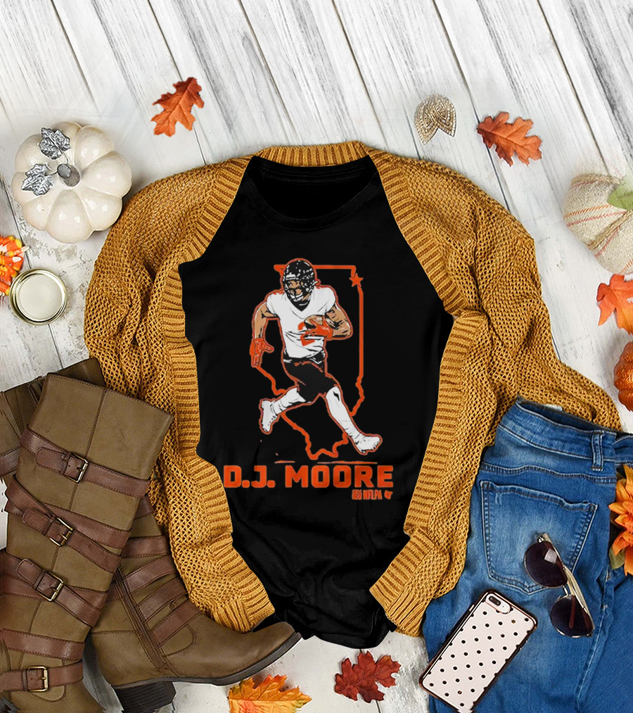 D.J. Moore Illinois Football NFPA Player Outline T-Shirt