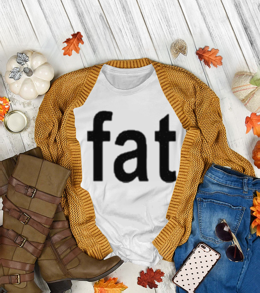 Dorkchop Fat Brat Minimalist Text Black T-Shirt