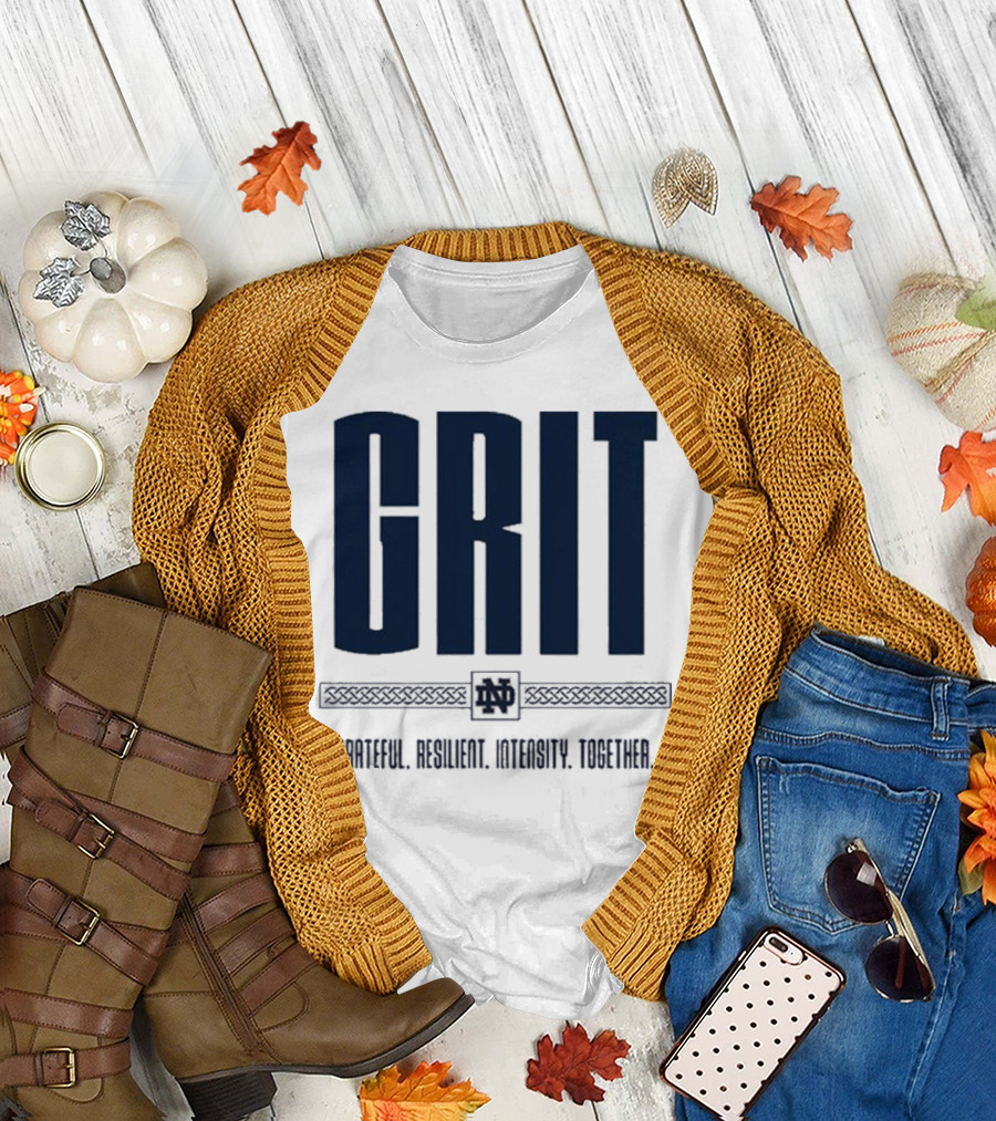 Marcus Freeman Grit Grateful Resilient Intensity Together Notre Dame Football T-Shirt