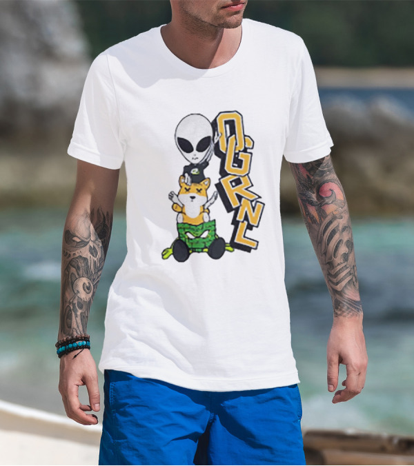 Rich And Lonely Alien With Bear OGRNL X Optic T-Shirt