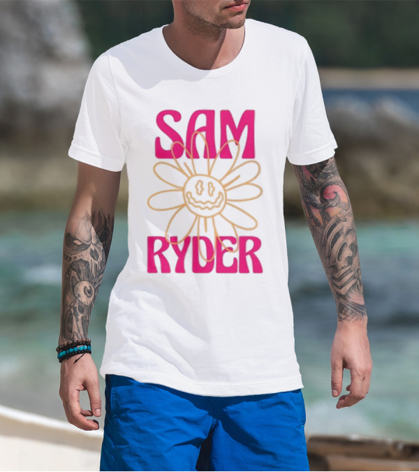 SAM RYDER Daisy Smiley Flower Pink Yellow T-Shirt