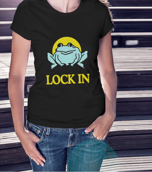 Born To Dilly Dally Frog Forced To Lock In Sun Background T-Shirt