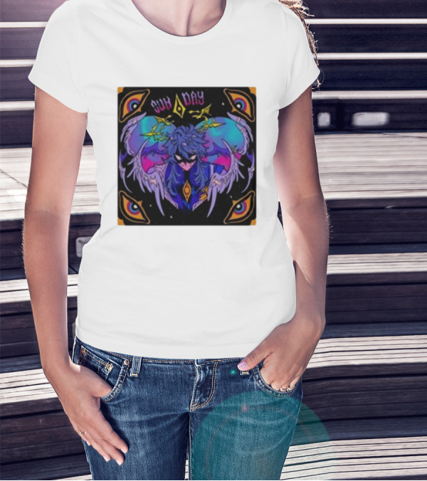 Joojooobox Sunday Honkai Star Rail Colorful Winged Figure With Celestial Eyes T-Shirt