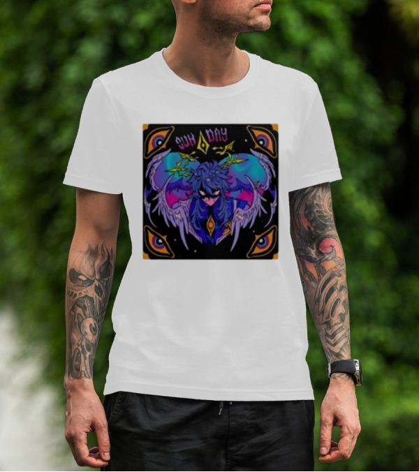 Joojooobox Sunday Honkai Star Rail Colorful Winged Figure With Celestial Eyes T-Shirt