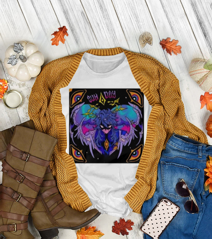 Joojooobox Sunday Honkai Star Rail Colorful Winged Figure with Celestial Eyes T-Shirt