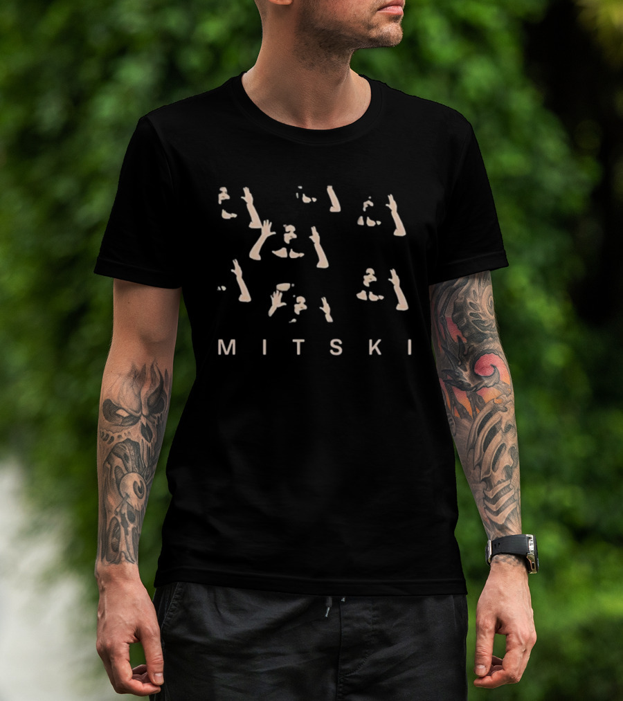 Mitski Tides Contain Wave Gesture Icons T-Shirt