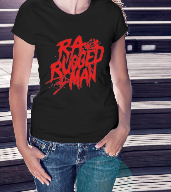 RA The Rugged Man Splattered Text T-Shirt