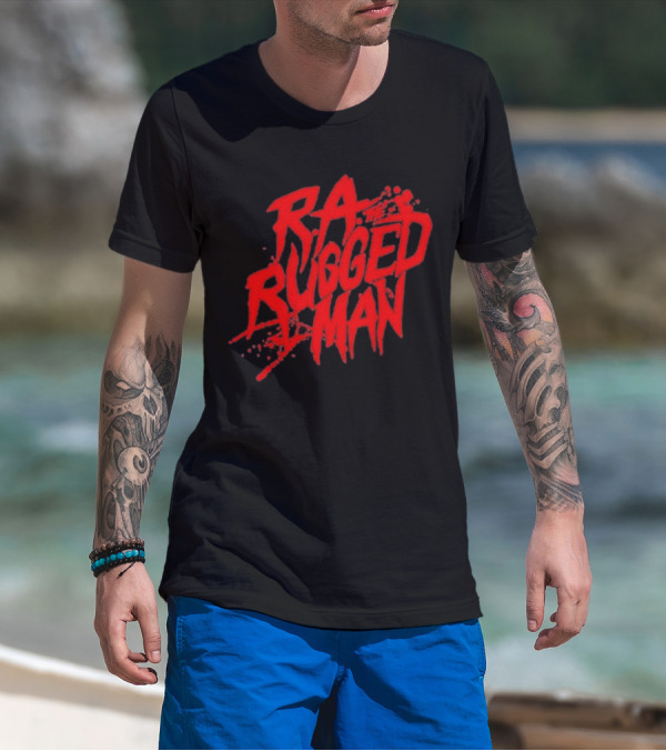 RA The Rugged Man Splattered Text T-Shirt