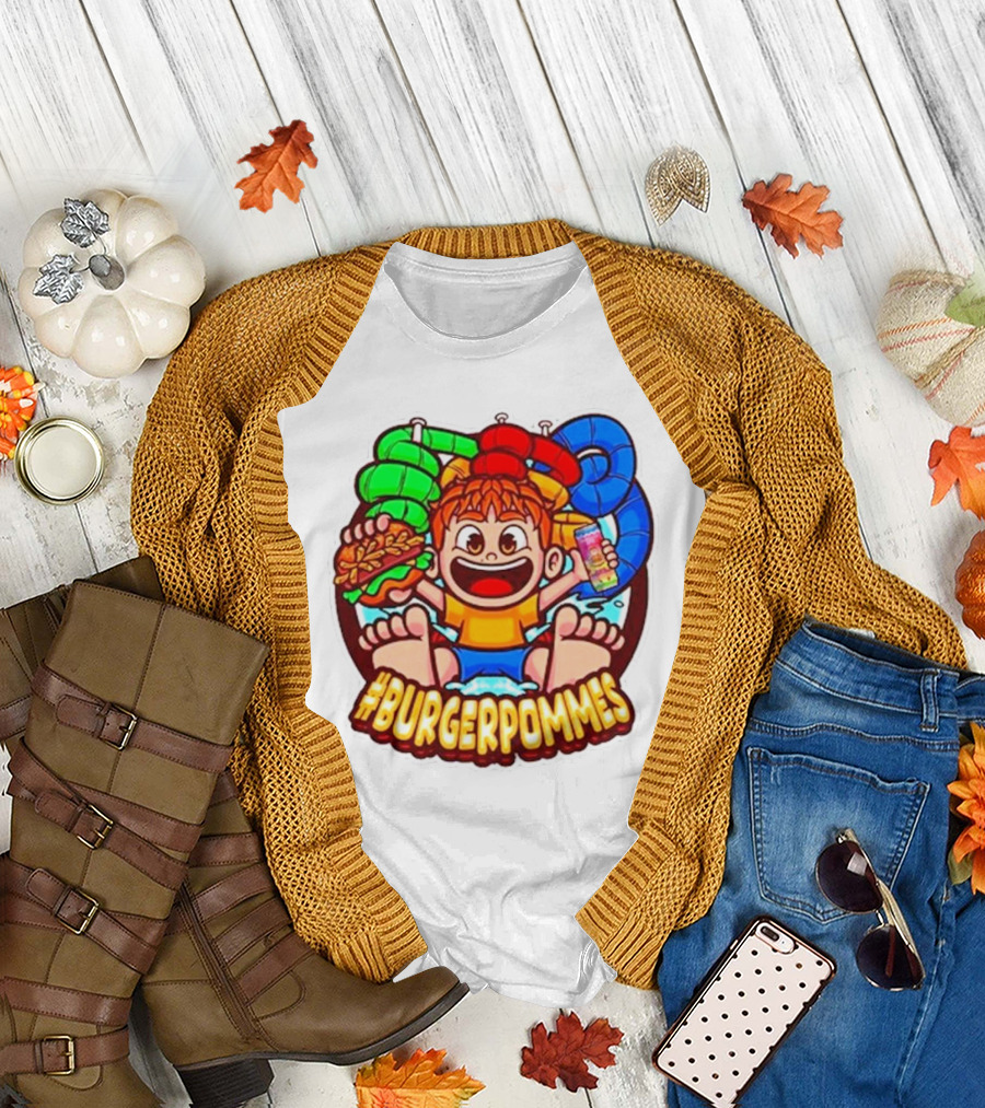 Lukasbs Burgerpommes Wasserpark Kids Fun Graphic with Slides and Snacks T-Shirt
