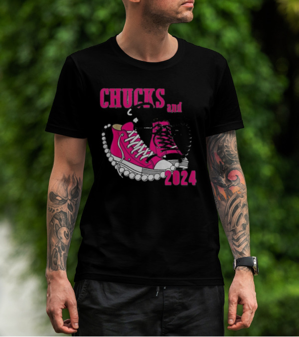 Chucks And Pearls Pink Sneakers T-Shirt
