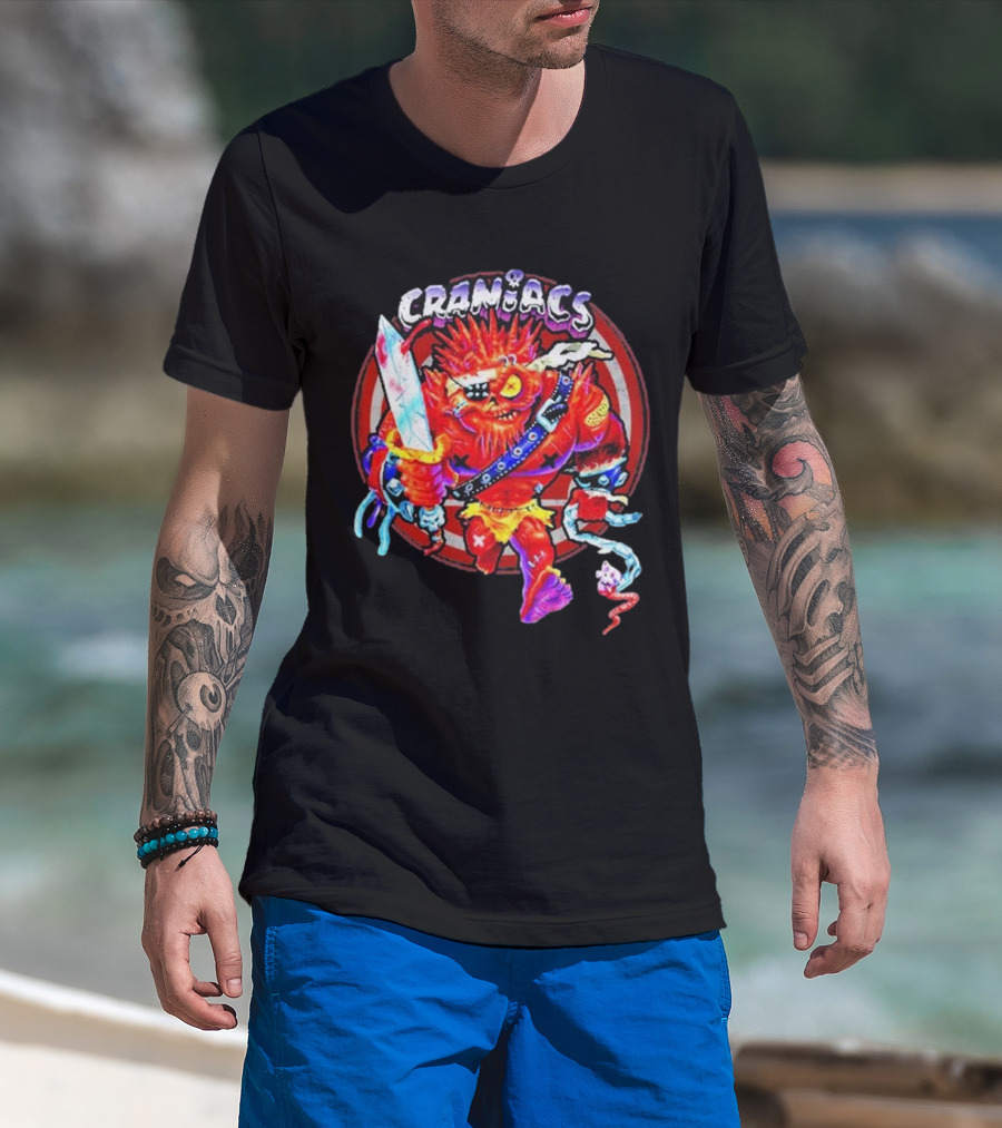 Craniacs Sonny Monster Warrior With Spiked Hair And Eye Patch Holding Sword T-Shirt