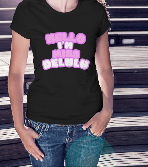 Flippa Hello I’m Miss Delulu Pastel Bubble Text T-Shirt