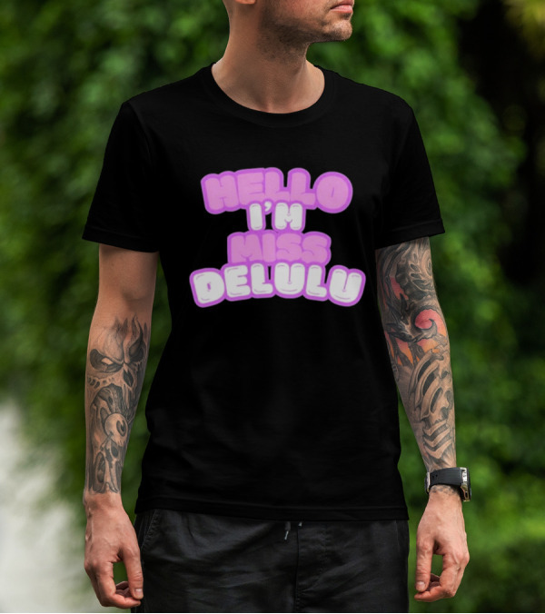 Flippa Hello I’m Miss Delulu Pastel Bubble Text T-Shirt