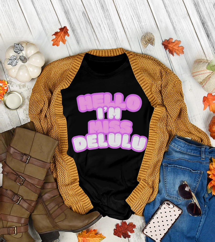 Flippa Hello I’m Miss Delulu Pastel Bubble Text T-Shirt