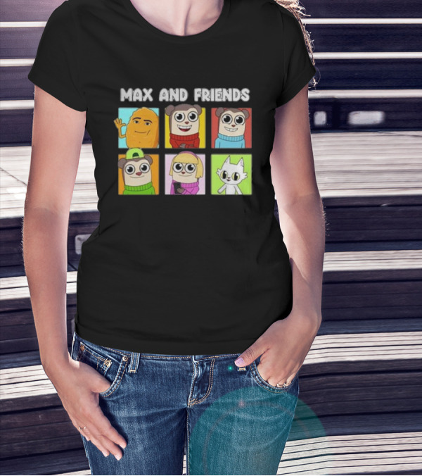 Max And Friends Cartoon Characters Collection T-Shirt