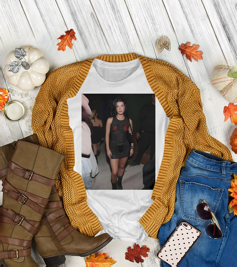 Charli D’Amelio Black Mesh Dress with Red X Details T-Shirt