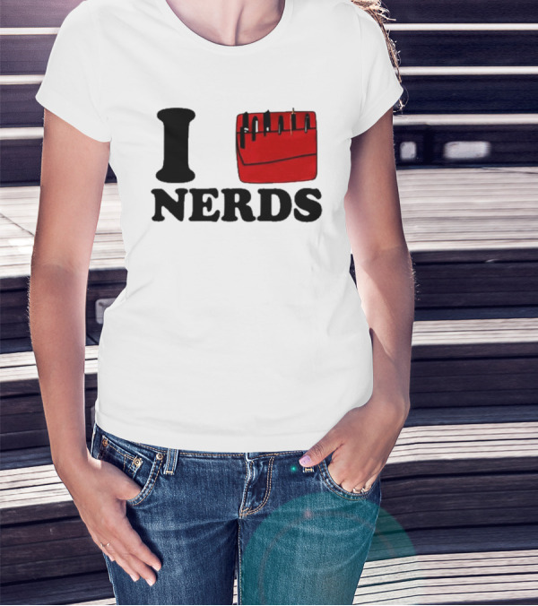 I Love Nerds Red Pocket T-Shirt