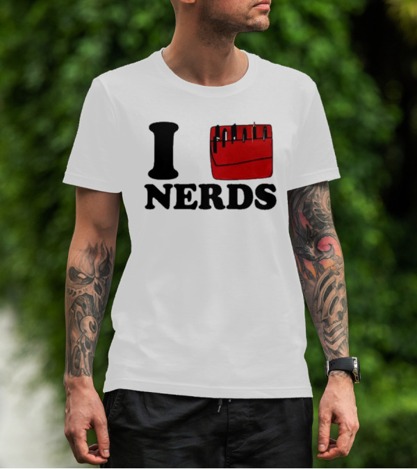 I Love Nerds Red Pocket T-Shirt