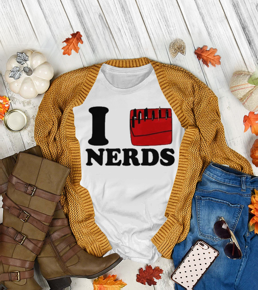 I Love Nerds Red Pocket T-Shirt