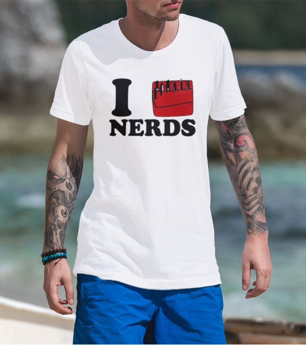 I Love Nerds Red Pocket T-Shirt