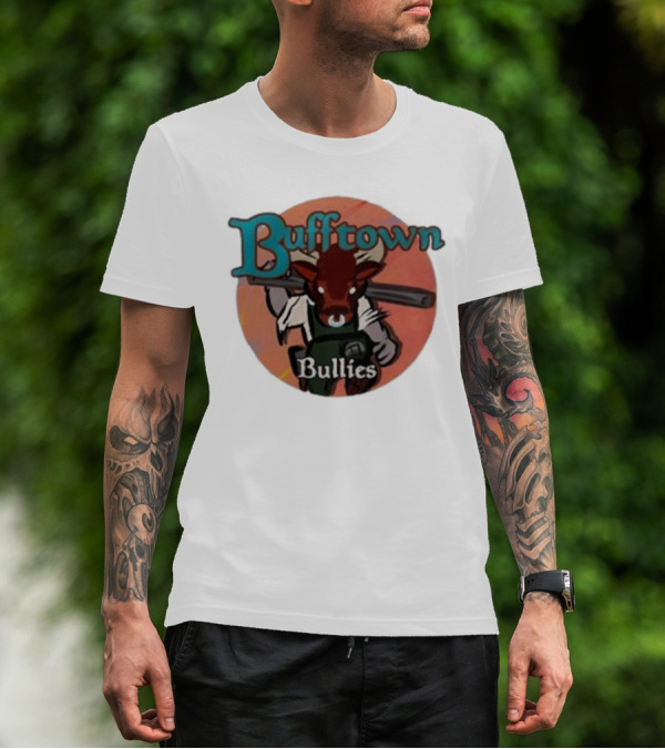 Bufftown Bullies Bull Character Holding Bat T-Shirt