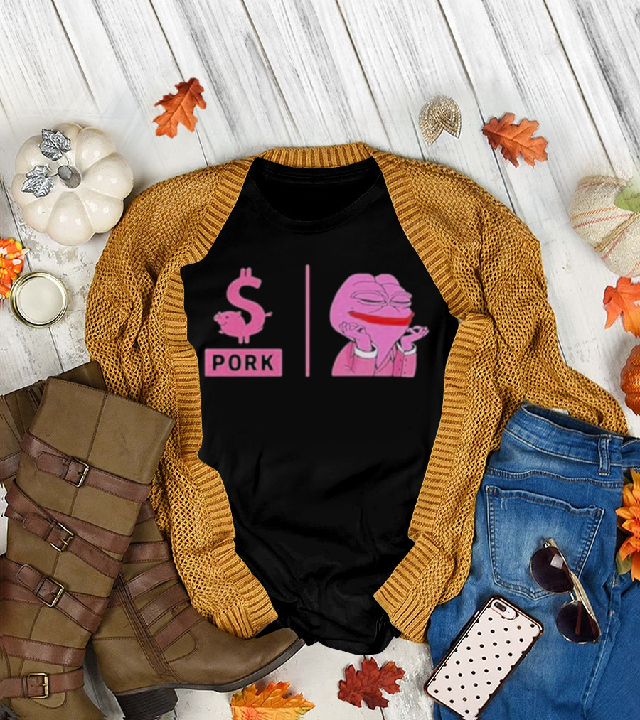 Pork $pork Pepe Meme Pink Frog T-Shirt