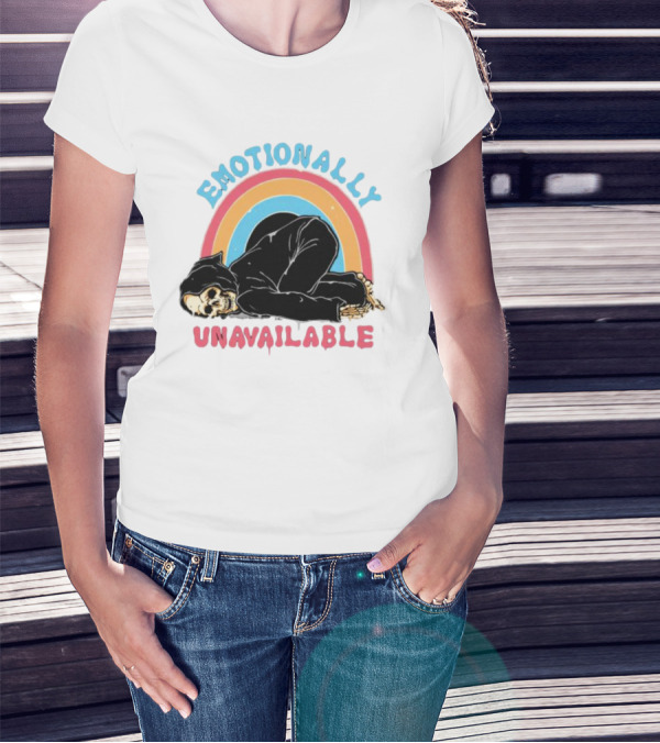 Emotionally Unavailable Skeleton Rainbow T-Shirt